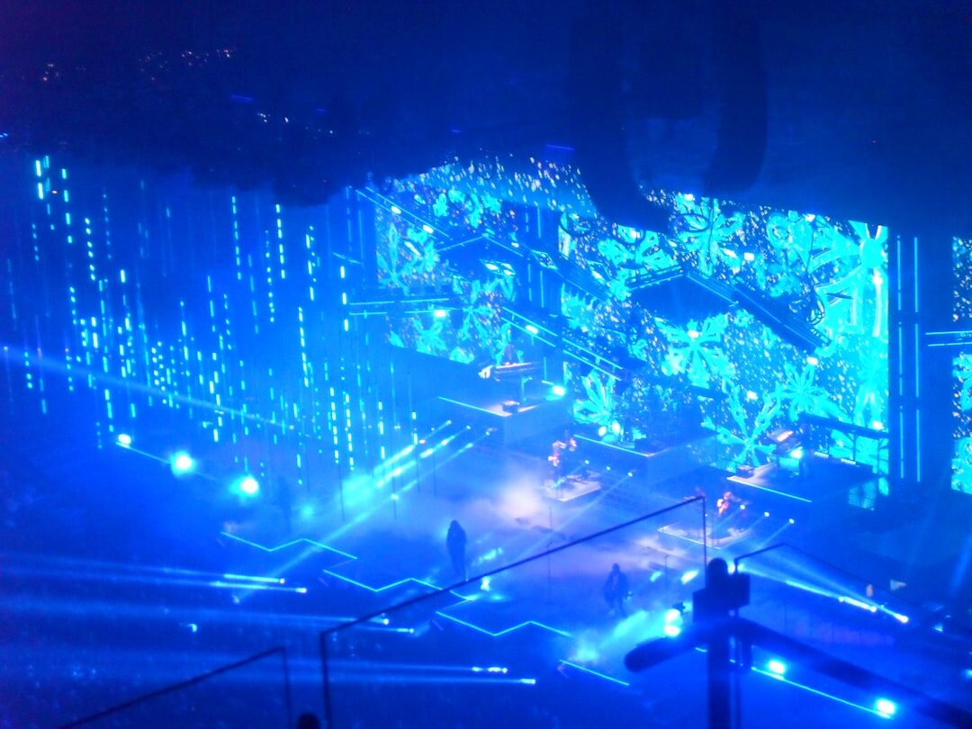 Abstract AI neural network visualization with glowing blue circuits